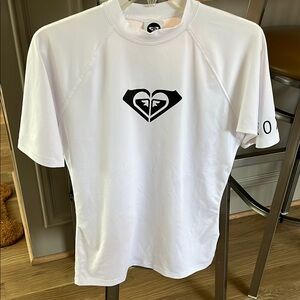 Roxy White Short Sleeve Rash Guard